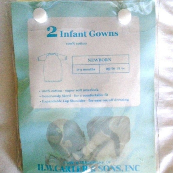 COPY - Vintage rare 2 carter's infant baby boy girl soft comfy gowns - Picture 6 of 6